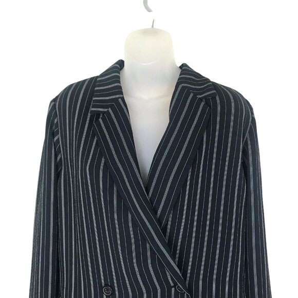 Wilfred Cherrelle Black & White Pin Striped Double Breasted Blazer Size S - Picture 4 of 8